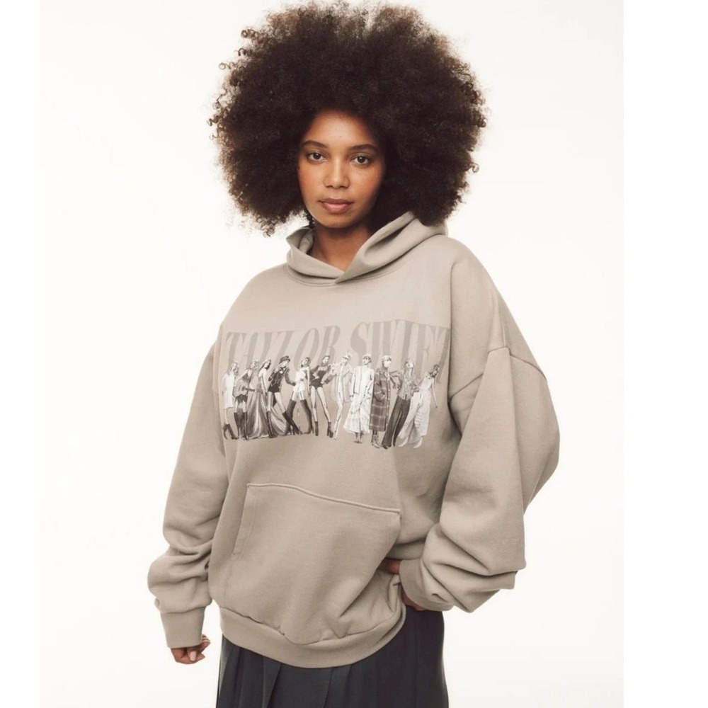 Taylor Swift The Tortured Poets Department Eras Beige Hoodie XS TTPD Merch - Picture 2 of 9